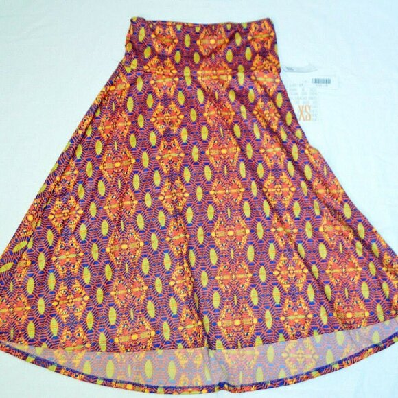 LULAROE Multicolored AZURE High-Low Knee High Maxi - Picture 1 of 6